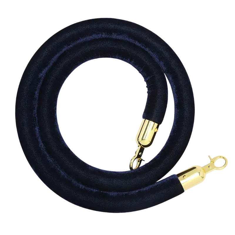 Navy velvet rope, gold caps